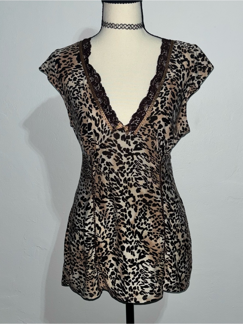 Studio Donatella Leopard Print Empire Waist Tunic Medium